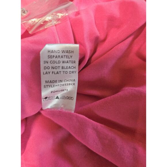 Karlie Hot Pink Oversize Puff Sleeves A Line Mini Dress Babydoll Women's M 2717 - Picture 4 of 8